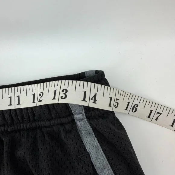 Vintage Nike Mens Sz L Stitched Swoosh Logo Basketball Gym Shorts Black - Picture 4 of 5